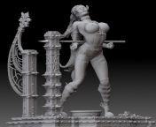 Tabletop miniatures have changed a lot since my day. [3d modelling by Erika D artstation] from rain goddess39 by erika lust