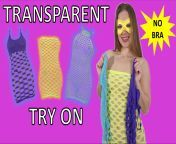 Transparent Mesh Dress Try On from vicky stark lingerie dress try on
