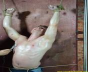 The nipples tortured by Electric Pin Wheel. A pic from RusCapturedBoys.com video Rented Captive Eugene - Part II. from pin part