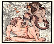 Another Adam &amp; Eve theme art (By Anne Grigorieva on ArtStation) from 3d boy theme art nude