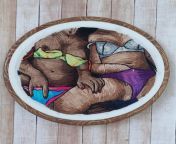 NSFW- &#34;Mismatched&#34;, lesbian erotic threadpainting from lesbian erotic mms
