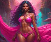 Indian Princess in a hot pink bikini from indian bhabi in hot saree i