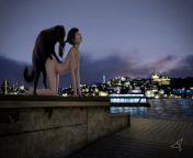 Public sex with a dog overlooking the city [3D] from telugu city anty cheting sex with ser