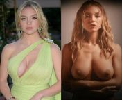 Sydney Sweeney clothed / unclothed from the clothed unclothed japanese