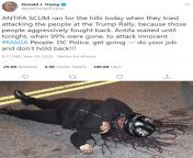 A Donald Trump tweet praising the white supremacist terrorist group the Proud Boys, and a photo one of the black women they nearly beat to death tonight from png black women koap