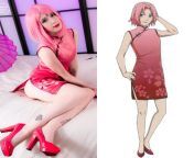 Sakura Haruno cheongsam cosplay ? - Adult version [by Kerocchi] from 2005207 hinata hyuuga kushina uzumaki naruto riffsandskulls sakura haruno