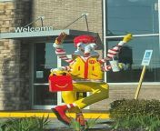 Ronald McWeevil Statue in Enterprise, AL McDonalds was just put up. Very odd from ronald mcdonalds