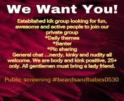 Super fun kik group is looking to add some new members. If youre awesome, funny, smart, even bored come join us! Daily themes, banter, pic sharing, friendship. All gentlemen must have a lady they can add :) public screening to private room #beardsandbabe from all rape xxxse mma rapeblack lady 3gp