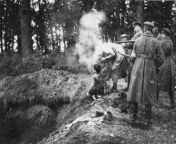 Soldiers of the Ukrainian auxiliary police shoot Jews in the park of the occupied village of Miropol , Zhytomyr region . October , 1941 . from harohalli police sex videos downloadndian bhabhi park sax move