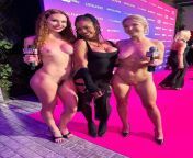 Eila and I with Kira Noir on the Venus Berlin red carpet from kira noir behind the scenes