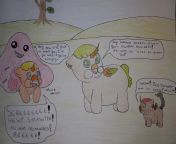 Mummah introduces jellen babbeh to his newest sister! (Drawn by Man-Bat-Person-thing) from man fuckig bich