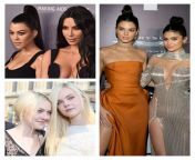 Kourtney Kardashian &amp;kl kim Kardashian, vs kandell Jenner &amp; Kylie Jenner, vs Dakota fanning &amp; Elle fanning, which couple would you choose for a threesome and who getting your load? from vs 82