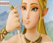 Link Tickled by Giant Zelda from avijustfeet