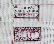 Week 1 for the NSFW stitchalong Im taking part in (each week a new part of the pattern goes up and eventually will form a larger finished work). The red pen will go away after I apply heat. Shout out to Georgia! ??? from new part bgil artis lidya kandou bf