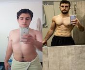 M/19/510 [220lbs &amp;gt; 175 lbs = 45 lbs] (a little over 1 year) Heavy lifting and 800 calorie high protein cut for a year (protein at 240g everyday). Giving motivation out there knowing the dieters can do it too, just keep your mind to it and remembe from protein
