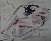 sleeping Beauty, me, watercolor, 2022 from nisha sleeping beauty 2022
