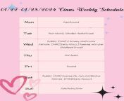 01/22-01/28/2024 The Weekly Schedule from 武汉江夏按摩女包夜微信6411439恪守不渝 0122