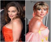 The Queens Of Sloppy Toppy: Emilia Clarke vs Taylor Swift - pick one to worship and drain you with the sloppiest blowjob youve ever experienced from female superiority the queens of whip