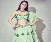 Vedhika Kumar navel in green top and skirt from janani ashok kumar navel fakes