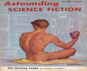 A male nude on a cover of a sci-fi periodical. from tamil actress kajal agawarl nude fake a