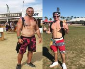 WHO WINS? Fantasy Sexfight: while watching a show at Coachella these 2 get heated w eachother because the young guy tries to squeeze in front of the daddy. they start getting physical, trying to claim their territory, and get boners. first to cum loses. w from army guy tries to recruit girl