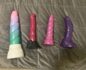 Whos got 4 bad dragon toys and one more on the way?! I do. Ill make a custom video fucking whichever one you want! Join my OF now and send me your request! from sunnlyan sexs video fucking q