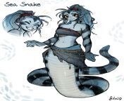 Sea Snake-chan as a Lamia (by Fiship) from 199 chan hebeinoy pg