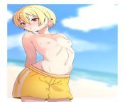 me and my family moved to a new town by the beach, unfortunately for me I got second puberty and started slowly turning into a girl, after the process was done I was thankful I look androgynous, my mom forced me to go the beach, I only had my trunks so Ifrom mom forced yoga