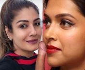 Deepika Padukone &amp; Raveena Tandon together blowjobing 1 cock from raveena tandon hot sex