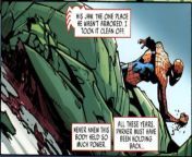 (Slightly Gory) Today I learned that Spidey throughout all his comics was holding back because in the Superior Spiderman Series when Doc Ock takes control of his body he punches scorpions jaw clean off. from jilbab spiderman