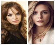 Which celeb are you fucking Doggy style : Danielle Panabaker or Elizabeth Olsen from desi couplke fucking doggy
