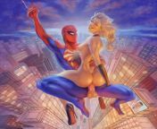 Spider-Man and Black Cat are swinging through the city (Tixnen) [Marvel Comics, Spider-Man] from man fucking girl cat