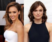 Jessica Alba vs Keira Knightley. Pick one to have sex with. Also pick one to give you a sloppy blowjob from keira knightley sex tape