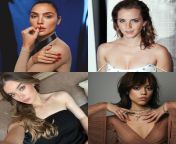 Match up nude debut scenes with each celeb. 1: Bare ass scene 2: Hair pulling doggystyle scene 3: Full frontal scene. 4: Fully naked scene baring all. (Gal Gadot, Emma Watson, Hailee Steinfeld, Jenna Ortega) from emma watson nude pregnant