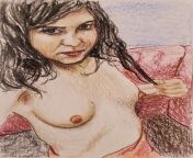 Mini colored pencil nude by Jimmy from mini models naked nude