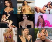 Pick one to pound from each row and what position youd like. Top row is slender babes, middle row is petite popstars, bottom row is lowkey thick baddies. Names in comments. from saxual harissmentriya row