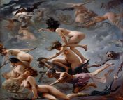 Witches going to their Sabbath by Luis Ricardo Falero, 1878, [1200 x 1508] from 双色球开奖结果大奖⅕⅘☞tg@ehseo6☚⅕⅘•1508