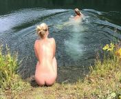Two naked girls on the river [photography 04247] from naked woman on the river bathing