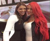 Stephanie McMahon and Eva Maries breasts pressed together from stephanie mcmahon nude celebs