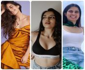 How would you have your fun with them? 1) Rough anal 2) Passionate creampie 3) Makeout and blowjob [Mithila Palkar, Ahsaas Channa, Aisha Ahmed] from aisha ahmed fake