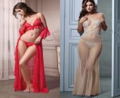 It&#39;s the first night of your honeymoon. Which outfit is Barbara wearing to come serve your cock, left or right? from jamnagar mmstani chudain new married first night honeymoon suhagrat