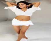 Shweta Sharma navel in white top and skirt from shweta sharma