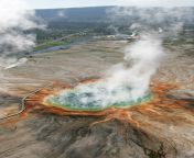 Grand Prismatic Spring, Midway Geyser Basin in Yellowstone National Park, United States of America. Photo credit: Jim Peaco / National Park Service from park bur ki xxx ling photo bihar