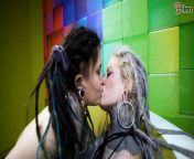 Lesbian punk girls kissing from asian lesbian forced deeply kissing