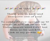 ?? 1K PROMOTION ?? To celebrate hitting 1k subs, I&#39;ve decided to offer 10% discount to 10 people! Running this for 1 week only but be quick, last time the spaces went FAST!! from 1k lzn kwjn2 m9vsz1troiqszd2o 1204u