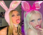 Which bunny girl are you tounge kissing [2] from tounge kissing lesbian