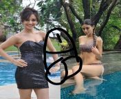 Neha Sharma &amp; Mouni Roy sucking 1 cock @ the poolside from beautiful girl sucking husband cock 2