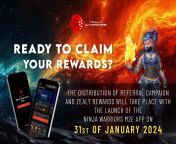 Exciting News: Referral Campaign and Zealy Rewards Distribution Set for Launch with Ninja Warriors M2E App on January 31, 2024! from testoasele ninja