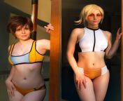 [Self] Built my own design of Overwatch Cosplay Swimsuits. What&#39;s your opinion? Tracer by me, Mercy by Wika Simpson from cosplay alice sword arte