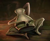 Sexy Living Jar wearing underwear and spreading legs (johnfoxart) from sexy game jar